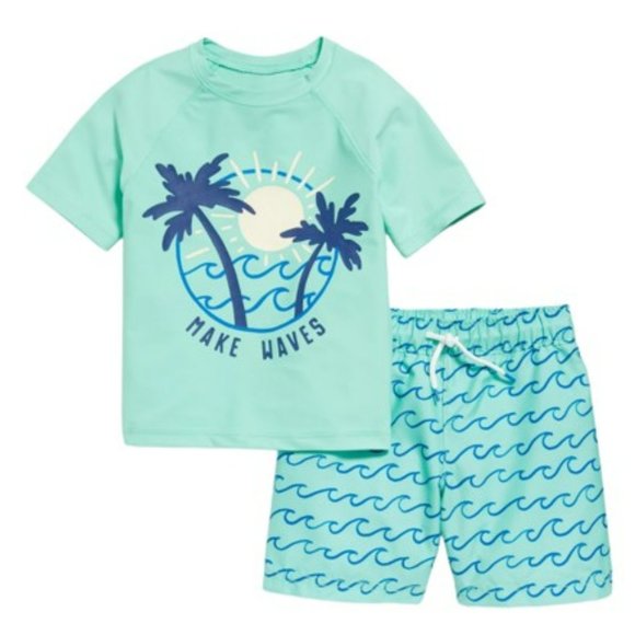 Old Navy Swim Set. Waves theme. NWT. Size 4T. - Picture 1 of 1